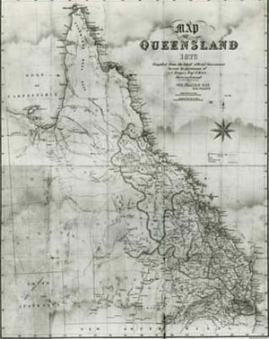 Map of Queensland's settlement expansion in 1878