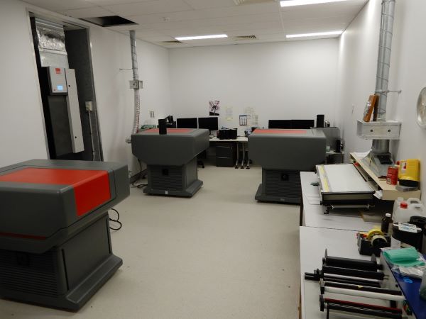 Three of the department's Leica DSW700 scanners.